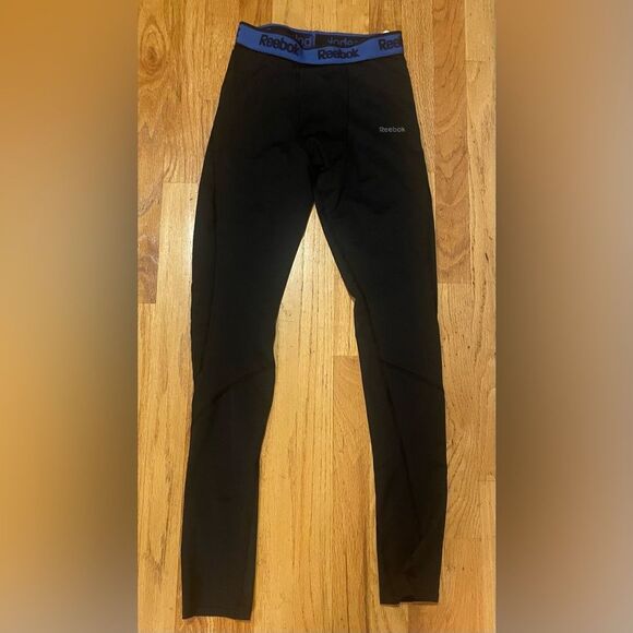 Reebok Men’s Compression Play Dry Pants. Black / Blue Trim . Men’s M - Picture 1 of 7